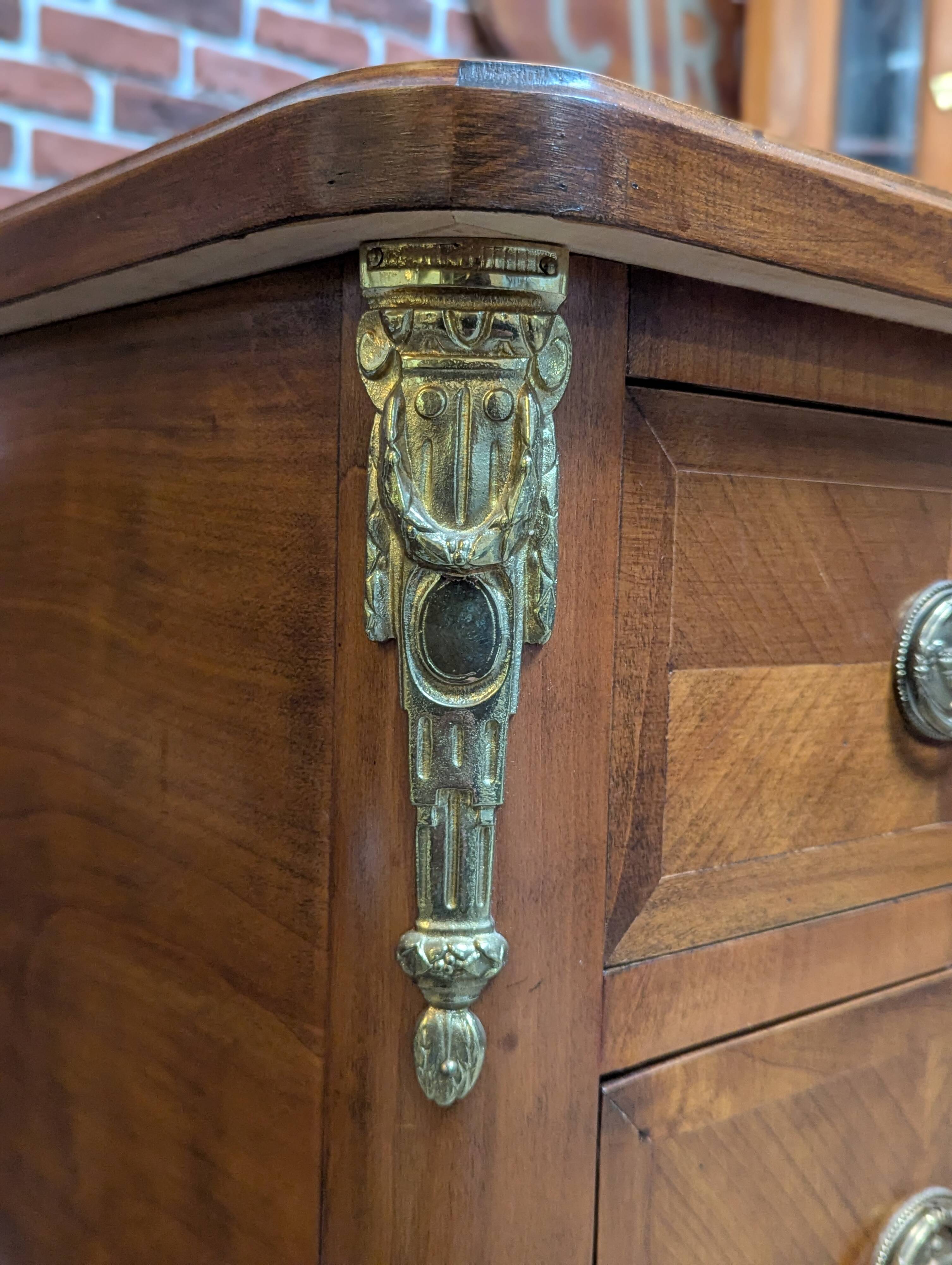 Transitional style inlaid chest of drawers