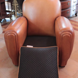 Pair of club chairs in leather