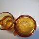 Set of original vintage small amber glass glasses.