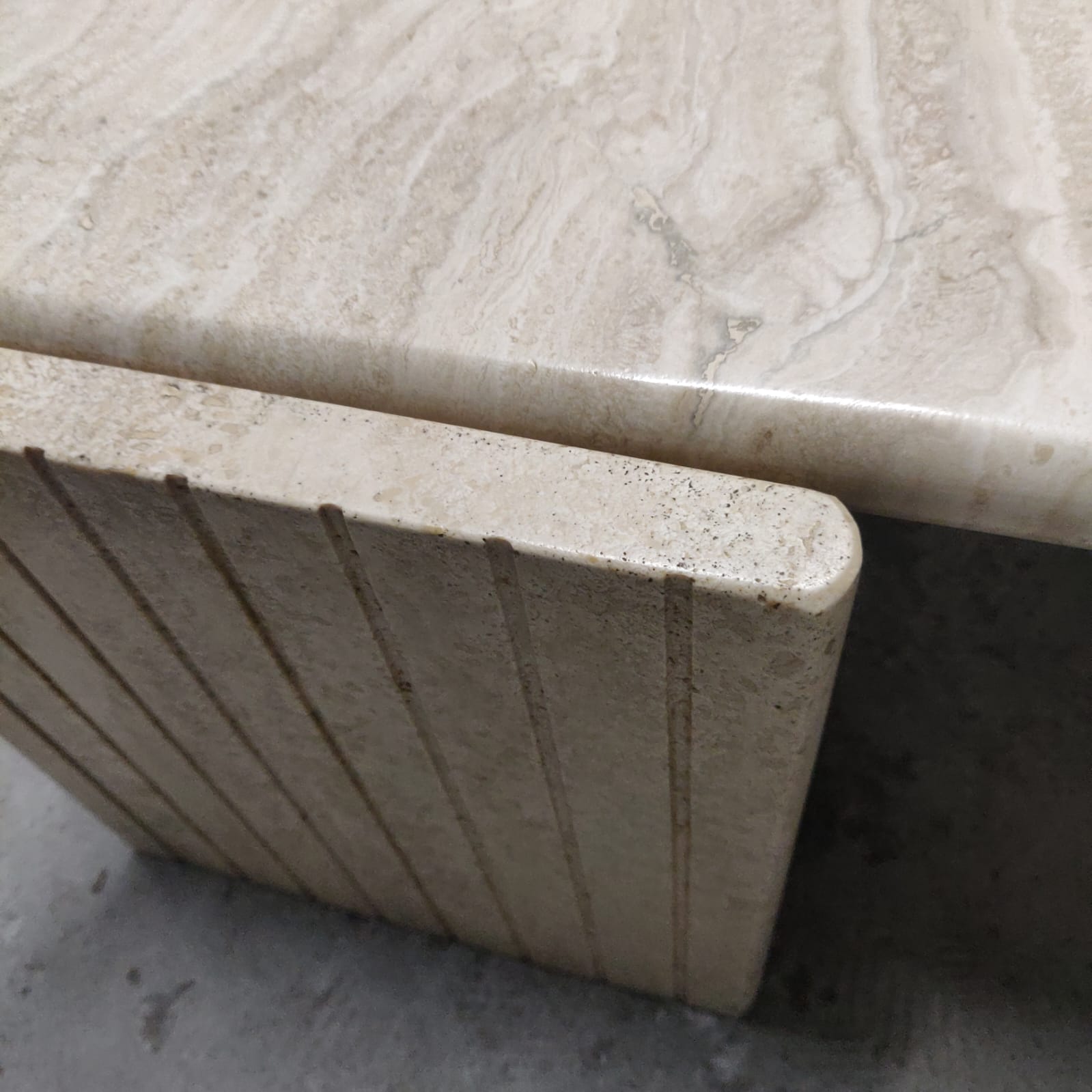 Travertine coffee table Roche Bobois