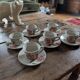 Saint-Amand Camelia – 6 hand-painted cups and saucers – 1950s/1960s