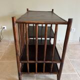 Brown rattan console shelf