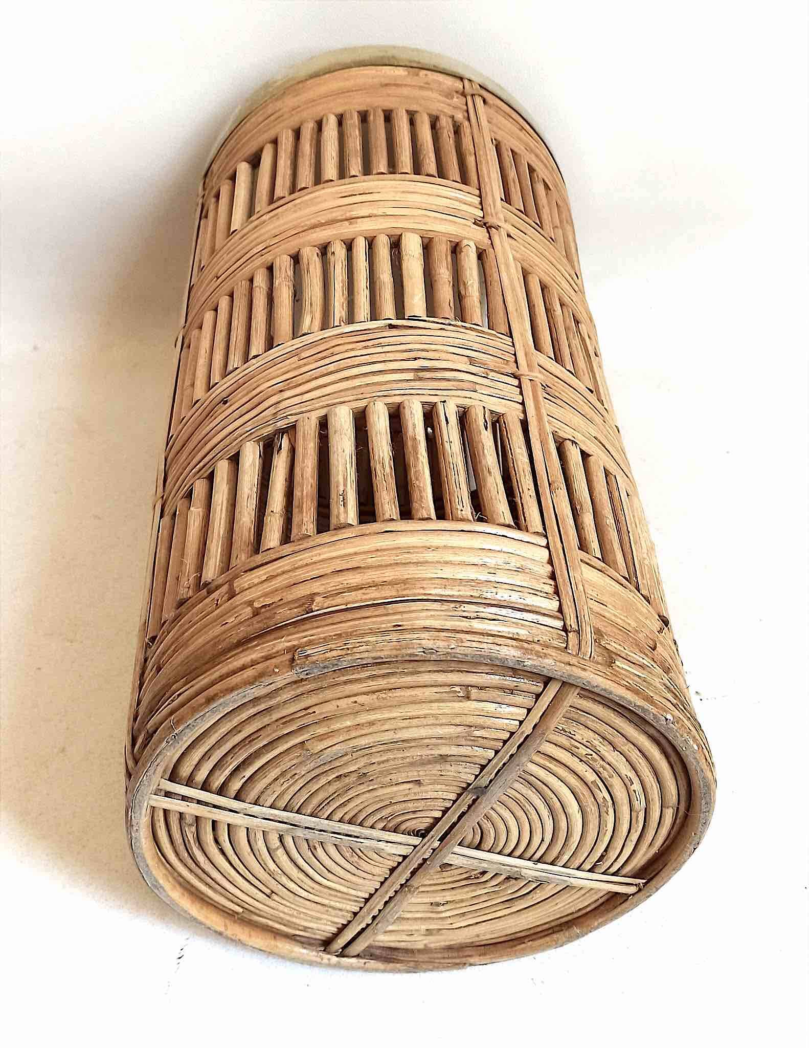 Umbrella stand Gabriella Crespi 1970s Bamboo Brass Height 51 cm