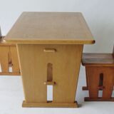 Bureau en chêne double face par Bas van Pelt pour EMS Overschie années 1930