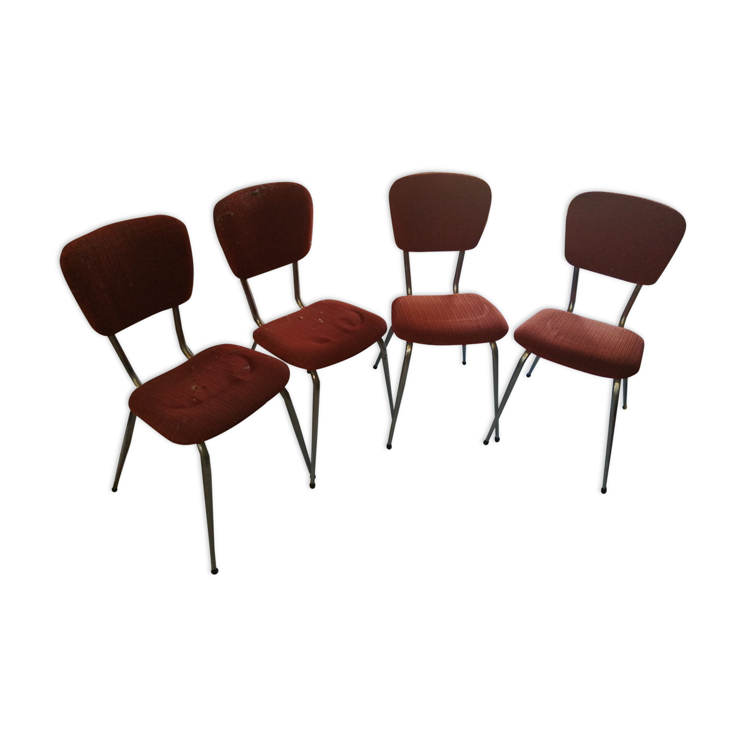 Set of 4 vintage velvet chairs