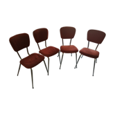 Lot de 4 chaises en velours vintage