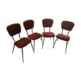 Set of 4 vintage velvet chairs