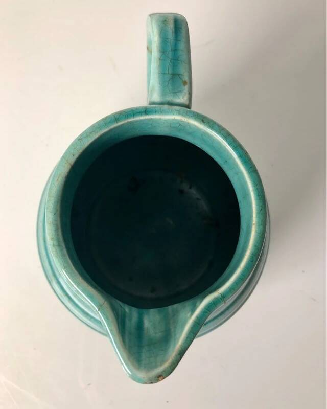 French majolica "Orchies" earthenware pitcher, 13 cm high – vintage decor