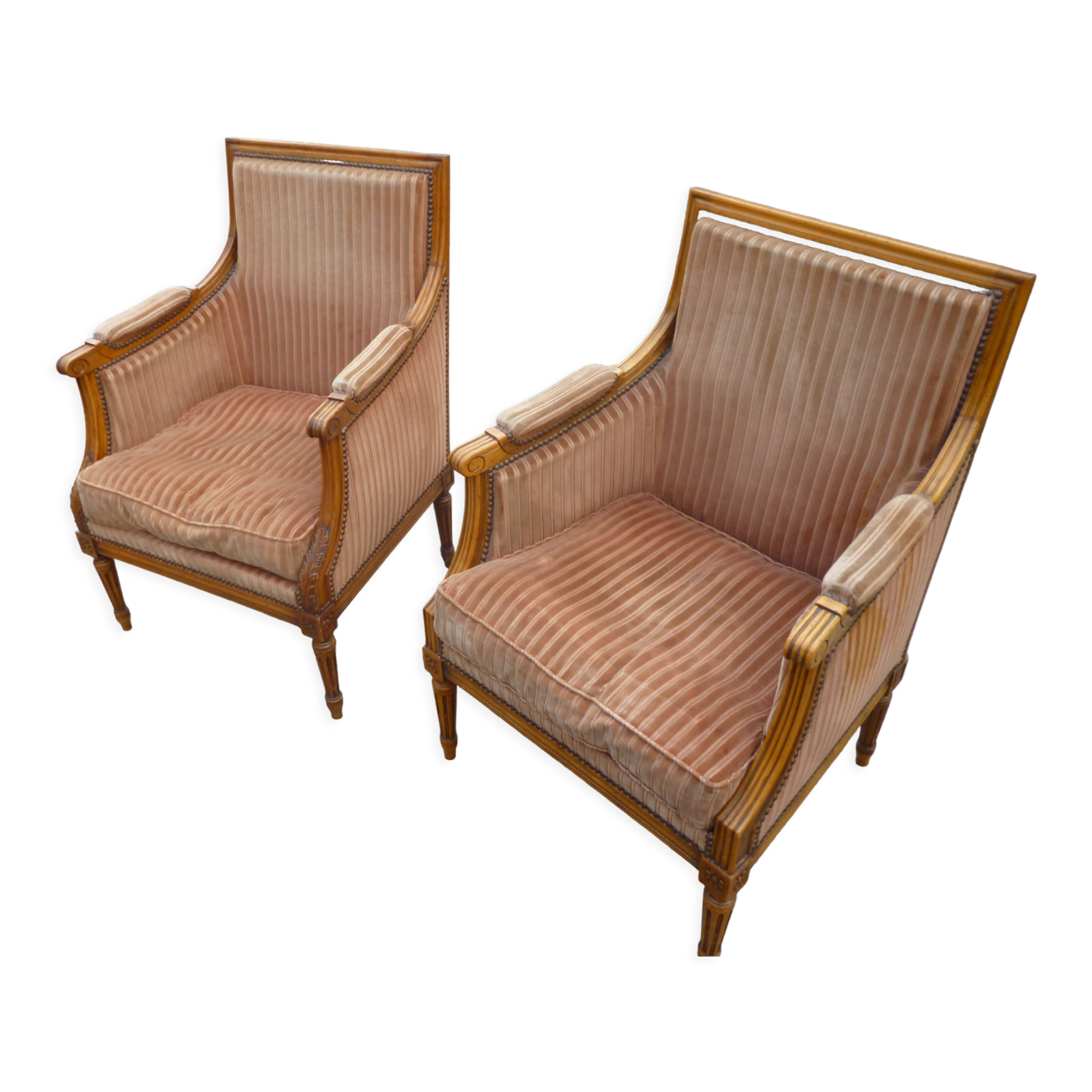 Pair of Louis XVI style armchairs