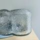 Pair clear glass round and square flush mount flower lamps