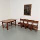 Dining table and 4 chairs, mountain furniture from the 1960s.