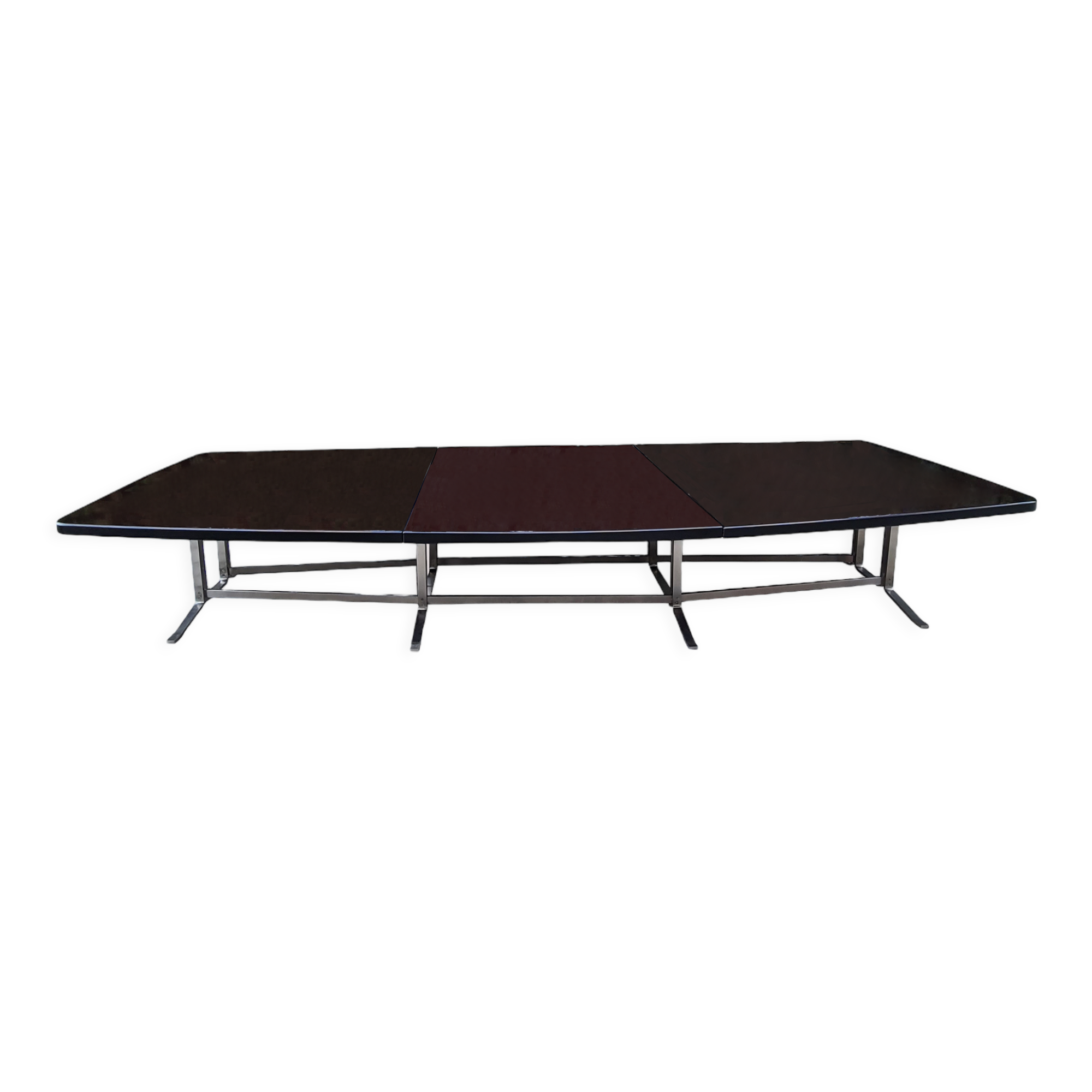 Vintage rosewood steel conference table Gianni Moscatelli Formanova 1970