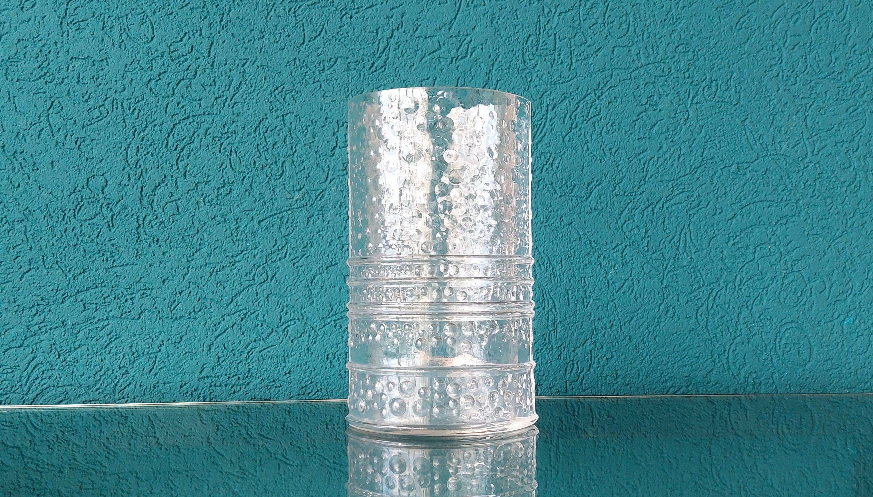 Vintage Structured Glass Vase by Willem Heesen for Leerdam Glass Factory
