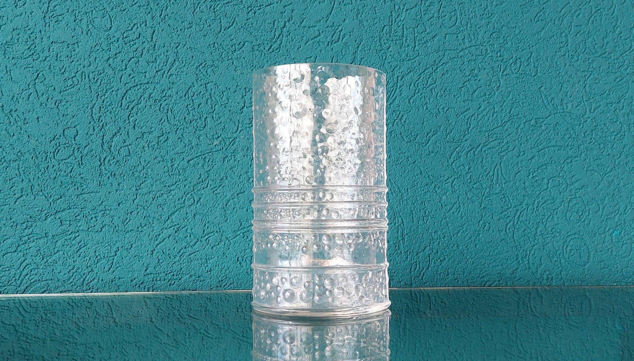 Vintage Structured Glass Vase by Willem Heesen for Leerdam Glass Factory