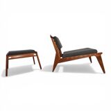 Hunting Chair lounge chair with ottoman by Heinz Heger for PGH Erzgebirgisc