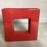 Large cubic coral vase