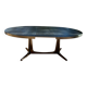 Oval extendable dining table in the style of baumann — ebonised black — vi