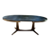 Oval extendable dining table in the style of baumann — ebonised black — vi