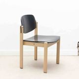 Curved wooden chair from the 1970s, Germany, black and beech.