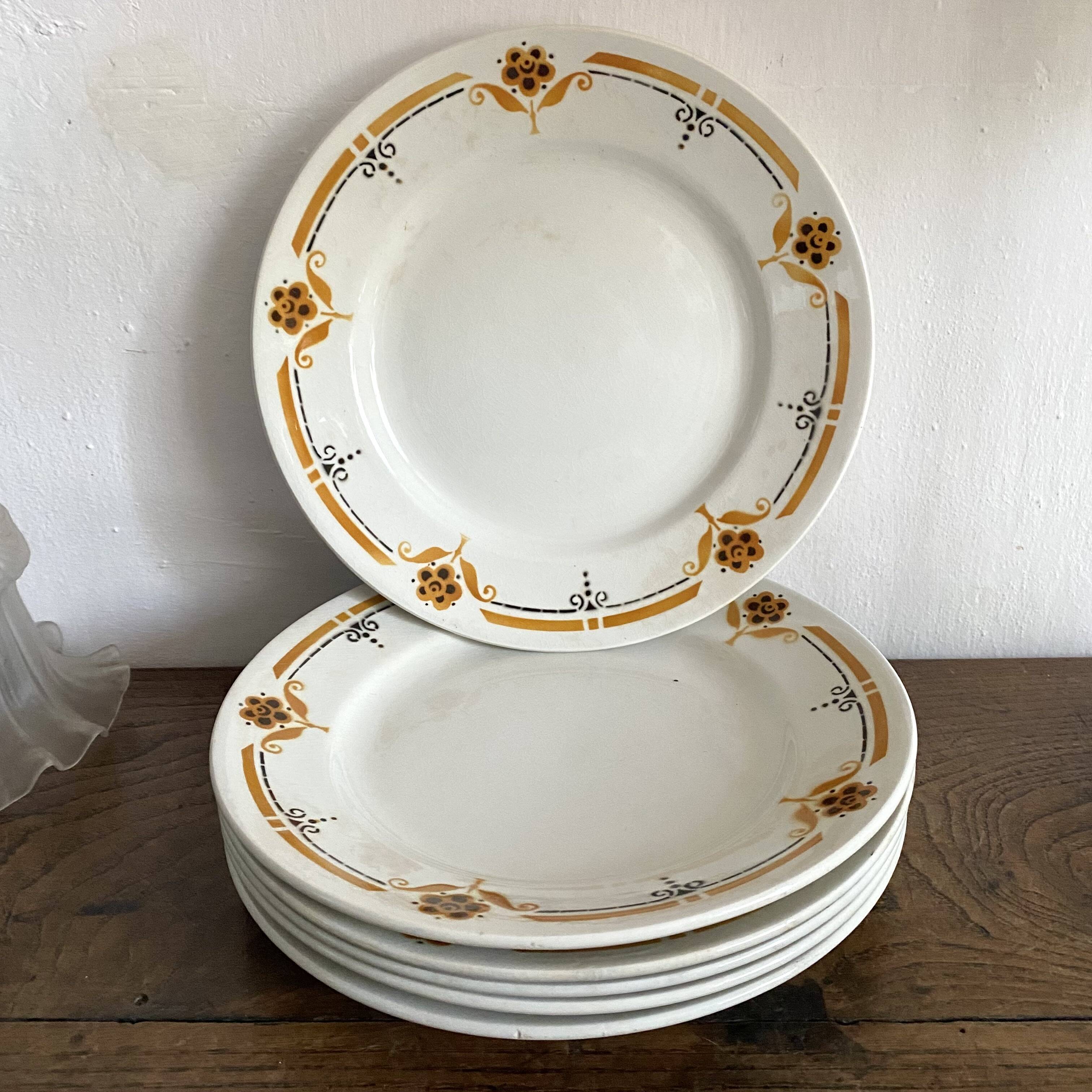 Soup plates from the 60s, Luneville earthenware