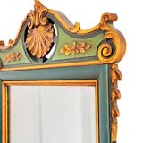 Antique full-length wall mirror in carved wood
