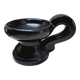 Matte black ceramic candle holder from the 60s