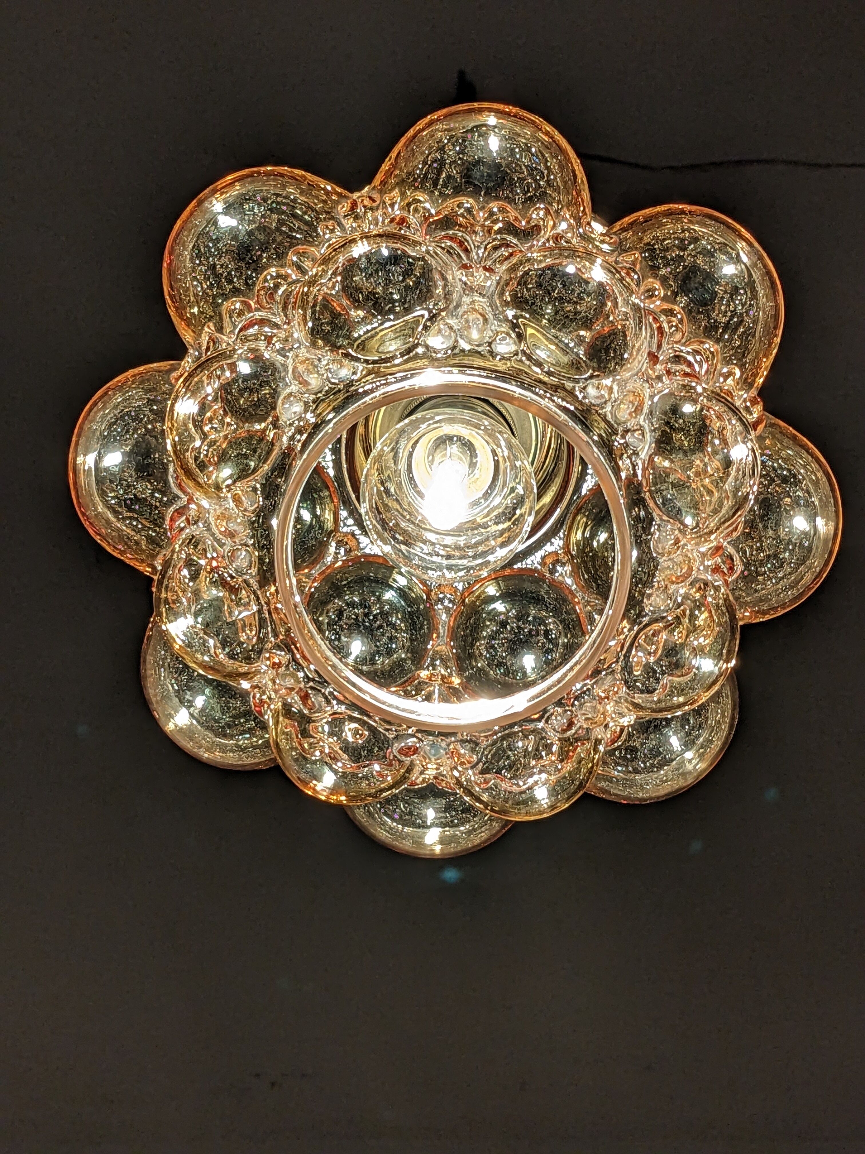 Amber bubble pendant lamp by Helena Tynell for Limburg 60s/70s