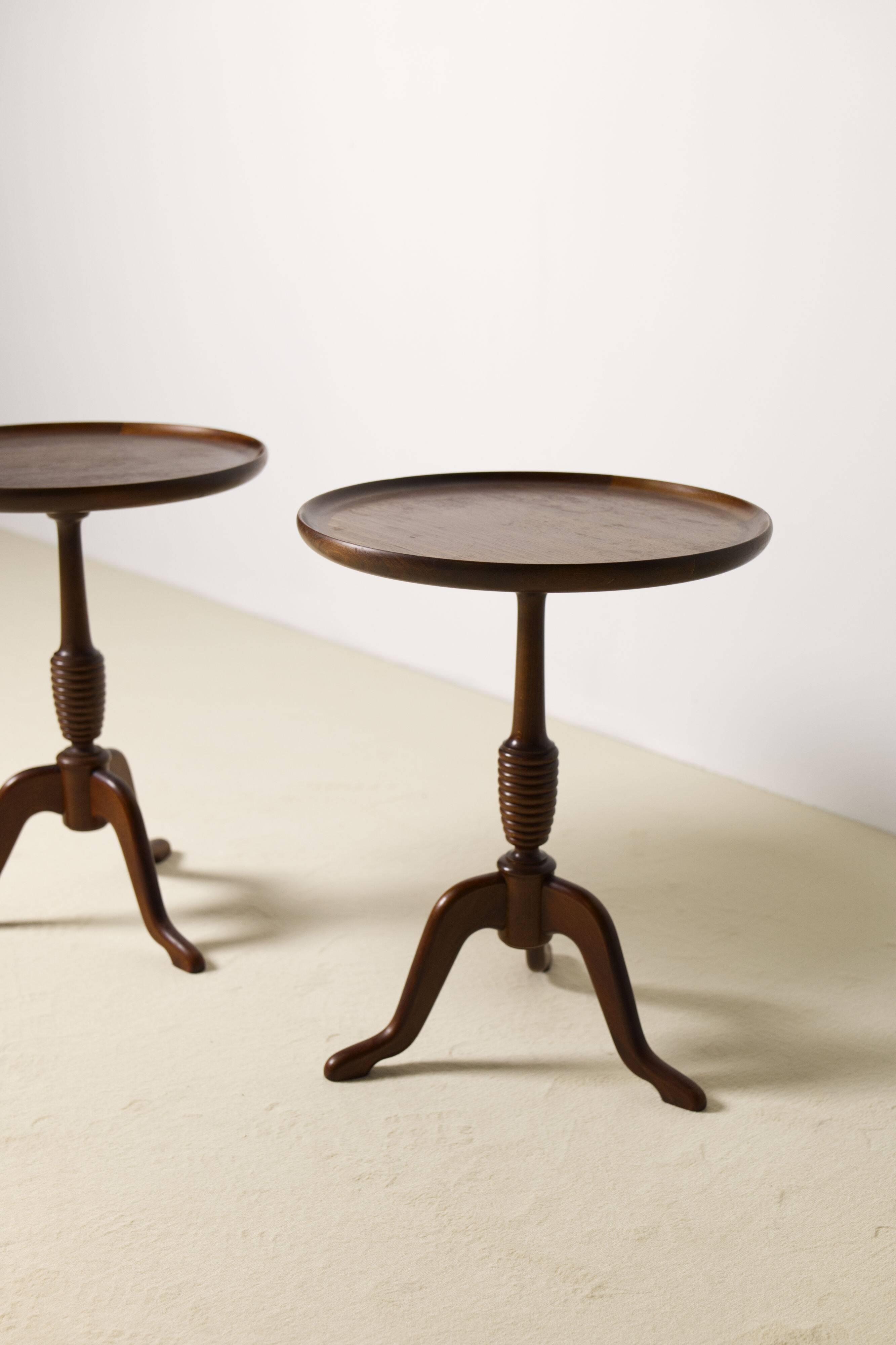 Pair of Mahogany side tables by Anton Kildeberg, Denmark 1960's
