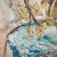 "Flowers", huile sur toile par Branislava Modelska-Jovanovic 1963
