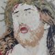 Framed tapestry portrait of Jesus Christ