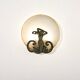 Scandinavian metal and frosted glass wall lamp, early 1900s