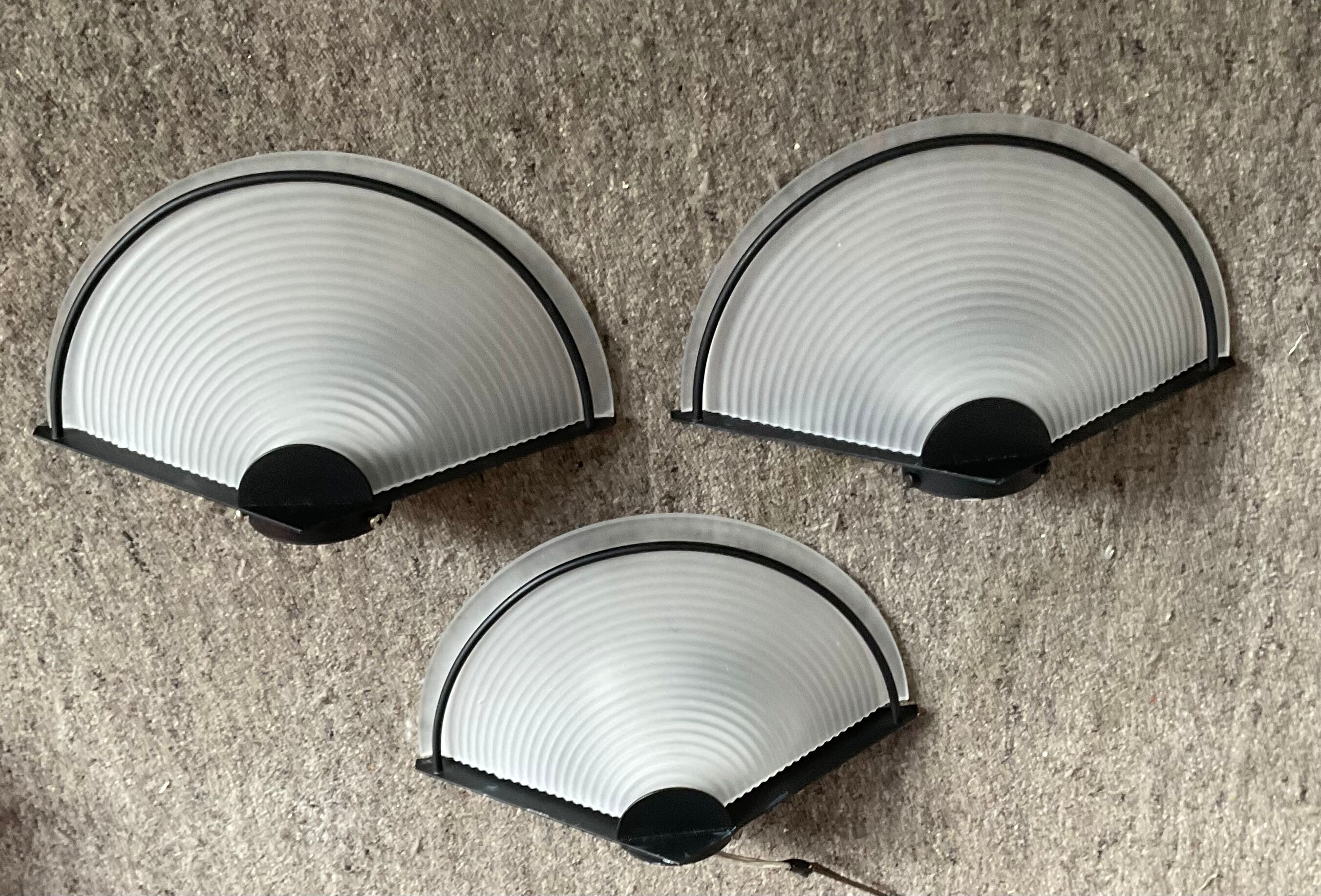 Series of 3 Italian wall lamps 70s