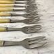 Set of 8 forks with horn dessert 60s