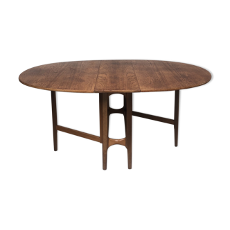 Vtg Mid Century Extending Drop Leaf Dining Gate Leg Compact Table Retro Danish