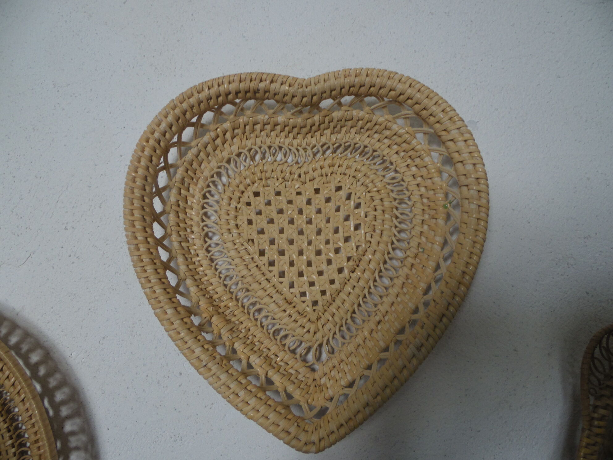 Baskets, wicker and caning, wall decoration