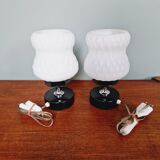 Pair of glass bedside lamps, 1970s