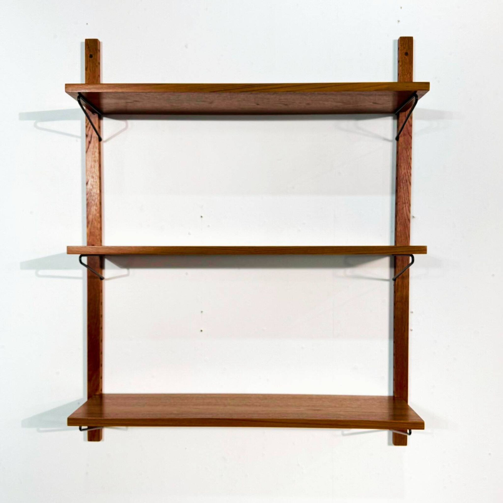 Danish Mid Century Teak Shelving System | Set of 3 Wall Shelves | Scandinav