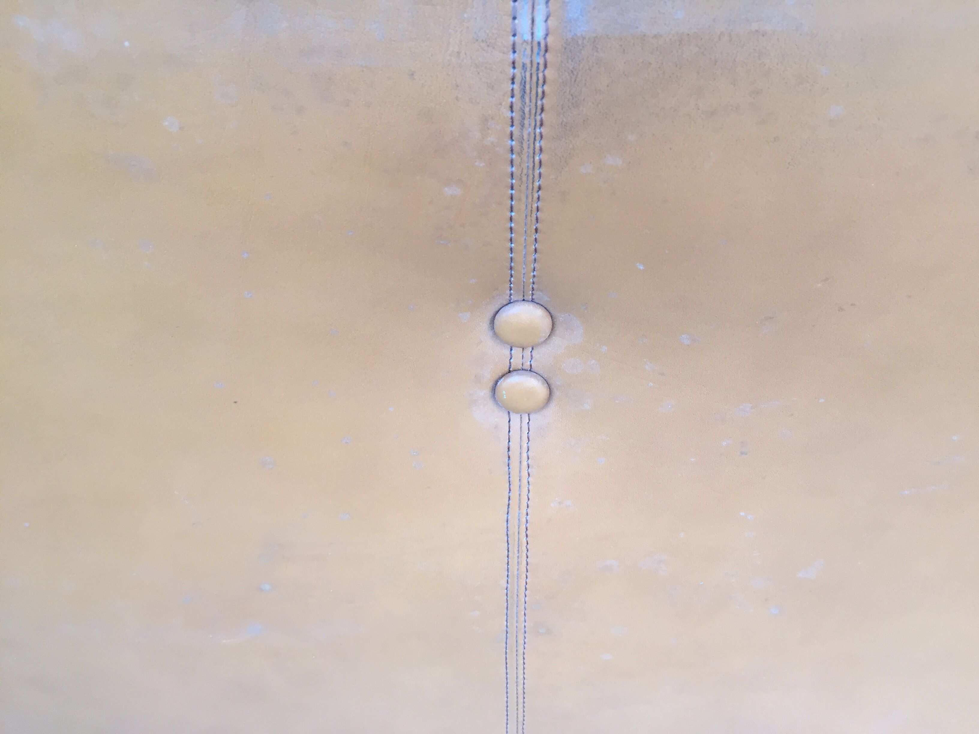 Pair of 2-seater fawn leather sofas Brunati Italian Design 1980