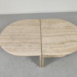 pair of low tables in travertine, Italy 1980s