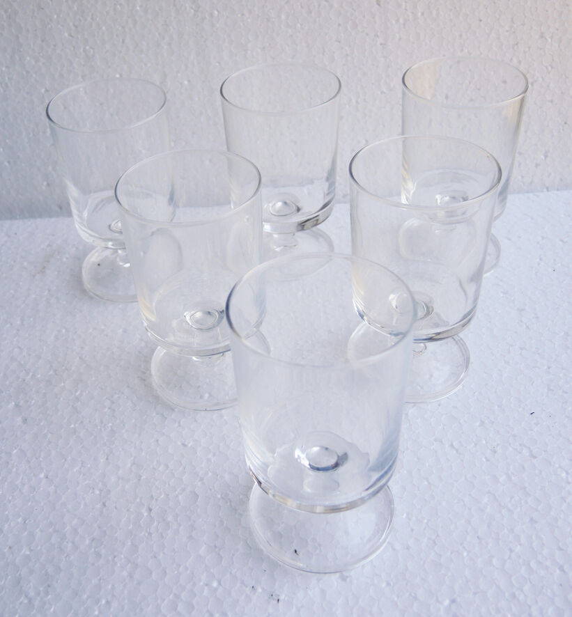 6 Old Luminarc Transparent Digestive Glasses