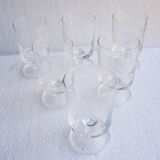 6 anciens verres à digestif luminarc transparents