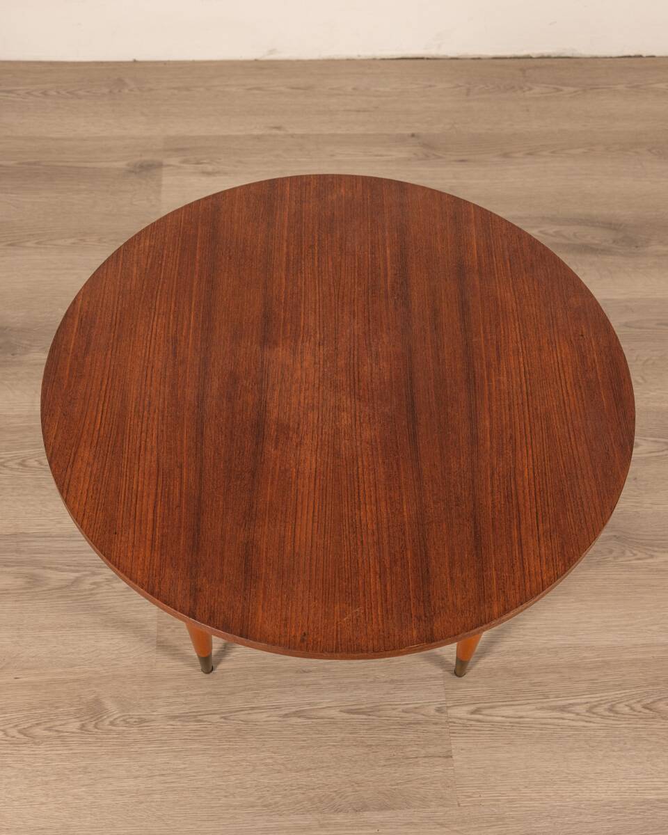 Vintage 60's table in wood and brass italian design