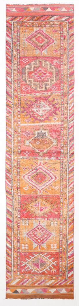 Orange Beige Turkish Runner Rug 80x369Cm SK 23759