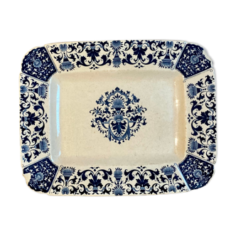 Plat rectangulaire, Manufacture de Gien modèle Carré bleu