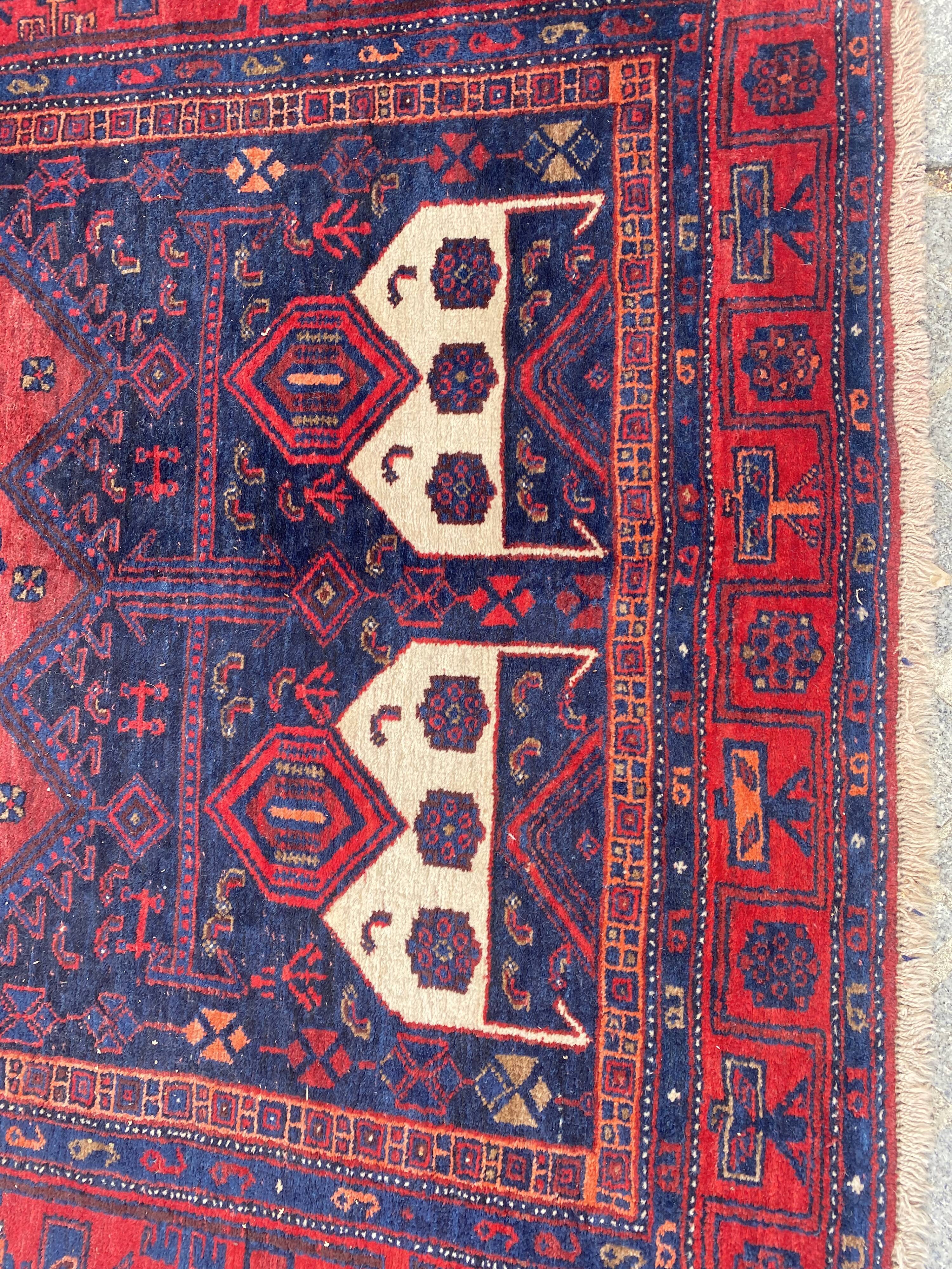 Very beautiful old Persian carpet Bijar handmade 148x318 cm