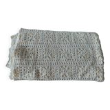 Vintage crochet cotton bedspread 120 X 220 cm