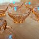 amber glass Art Deco cups