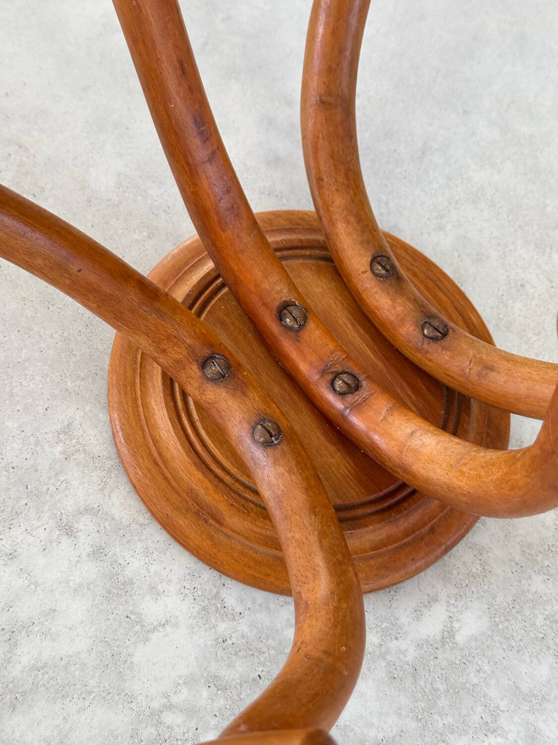 Pair of curved wooden coat racks or hooks from the 1900s