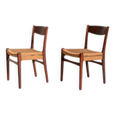 Paire de chaises en teck scandinaves, années 1960