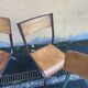 Set of 4 industrial chairs vintage school communities MULLCA